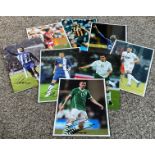 Football collection 8 assorted signed colour photos signatures include Aleksander Kolarov, Paul