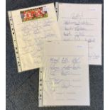 Football Collection Multi Signed Team Sheets Chesterfield with 12 Signatures, Including Lee Francis,