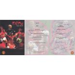 Autographed Man United Menu, Issued For VIP Guests At The Europa Suite For A Premier League