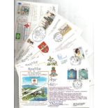 A Collection of 11 Signed Royal Flight & Royal Visit Commemorative Covers. Good condition. All