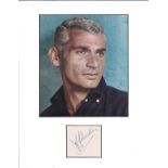 Jeff Chandler signature piece mounted below colour photo. Approx overall size 13x11. Good condition.