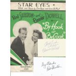 Eleanor Powell (1912-1982) & Red Skelton (1913-1997) Signed Cards With By Hook Or By Crook Sheet