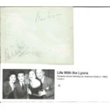 Ben Lyon and Bebe Daniels signed vintage autograph album page. Comes with biography info. TV Film