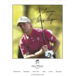 Gary Player signed 12x8 colour photo. Dedicated. Good condition. All autographs come with a
