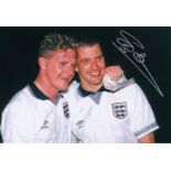 Autographed Steve Bull 12 X 8 Photo Col, Depicting Bull And His England Teammate Paul Gascoigne