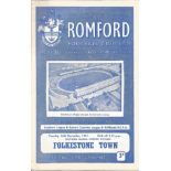 Football vintage programme Romford v Folkestone Town Southern League Premier League 26th December