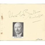 Composer Sir Adrian Boult vintage autograph album page with small magazine photo affixed. Comes with