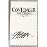 Signed hardback book, 'Contender. The Choosen' by Taran Matharu. A clear signature is featured on