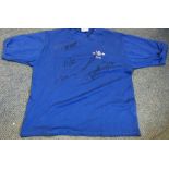 Chelsea Legends multi signed retro shirt 7, signatures includes Tommy Docherty and Peter Bonetti