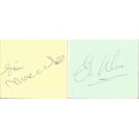 Morecambe and Wise signed two 4x4 album pages on reverse of one includes a Cliff Richard and
