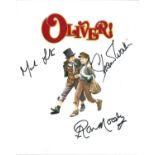 Oliver multi signed 10x8 colour photo signed by cast members Ron Moody, Mark Lester and Shani