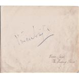 Vivien Leigh signed vintage 6x6 album page. Vivien Leigh (5 November 1913 - 8 July 1967; born Vivian