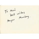 Angus Mackay signed 6x4 album page. Angus Newton Mackay (15 July 1926 - 8 June 2013) was an