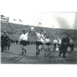 Tottenham Hotspur 1961 Double winners multi signed vintage 12x8 black and white photo 7 signatures