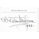 Dame Alicia Markova signed 6x4 white card. Dame Alicia Markova DBE (1 December 1910-2 December 2004)