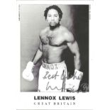 Lennox Lewis signed 6x4 black and white promo photo. Good condition. All autographs come with a