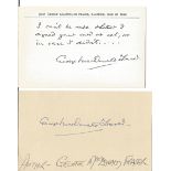 George MacDonald Fraser signed 6x4 Card and Album page. George MacDonald Fraser OBE FRSL (2 April