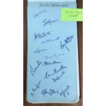 Vintage Cricket autograph book containing many team signed pages from 1940/50s including 1948