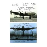 World War Two collection 2 multi signed 8x6 photos 14 signatures from bomber command veterans