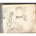 Early 1900 autograph album with a number of superb watercolour paintings 1915- 1923. Condition 8/10.