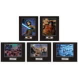 Star Wars Five Mounted Autograph Displays. Stunning set of 5 Star Wars Mounted Displays! This