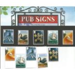 GB Mint stamps Pub Signs 2003 presentation pack number 350 with extra set of loose mint stamps. We