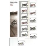 GB Mint stamps Motorcycles 2005 presentation pack number 353 with extra set of loose mint stamps. We