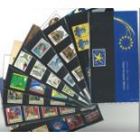 GB Mint stamps twenty Presentation packs, inc. Queens Award, Europa 1990, Single European Market,