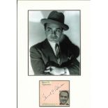 Edward G Robinson 17x11 mounted signature piece includes black and white photo and signed album.