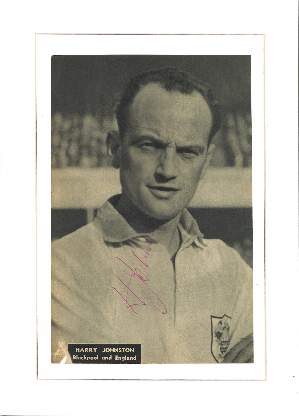 Football Harry Johnston signed 14x11 mounted black and white magazine photo. Henry Johnston (26