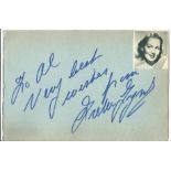 Greta Gynt signed 6x4 album page. Greta Gynt (born Margrethe Woxholt; 15 November 1916 - 2 April