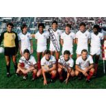 Autographed England 12 X 8 Photo colour, Depicting Players Posing For A Team Photo Prior To A 0-0