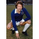 Autographed Frank Worthington 12 X 8 Photo colour, Depicting The Leicester City Centre-Forward