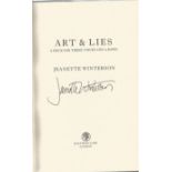 Art & Lies author signed hardback book by Jeanette Winterson. Published in 1994, featuring a
