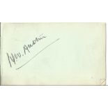 Tennis H W Bunny Austin signed autograph album page, has John Gielgud on reverse. Henry Wilfred