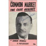 Enoch Powell signed paperback book titled The Common Market The Case Against signature on the