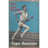 Roger Bannister signed hardback book titled First Four Minutes published in 1955 signature on the