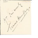 Sir Richard Somers Travers Christmas Humphreys signed piece from bottom of a letter. He was a