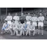 Autographed Man City 12 X 8 Photo - B/W, Depicting Players Posing For A Team Group Prior To A 2-1