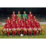 Autographed Ian Ross 12 X 8 Photo colour, Depicting Liverpool Players Posing For A Squad Photo