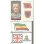 Four Sets of Cigarette Cards Regimental Standards and Cap Badges, National Flags and Arms, Flags