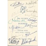 Military, 40th Division multi-signed dinner menu from 21st Nov 1952. 14 clear signatures can be