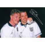 Autographed Steve Bull 12 X 8 Photo - Col, Depicting Bull And His England Team Mate Paul Gascoigne