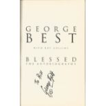 George Best signed hardback book titled Blessed The Autobiography signature on the inside title page