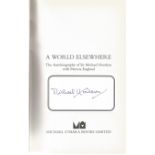 Michael Hordern signed autobiography A World Elsewhere. This book has a clear signature from the