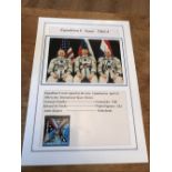 Soyuz TMA4 Astronauts Cosmonauts crew signed 6 x 4 inch colour photo set on A4 descriptive page with