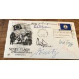 WW2 top German VIPS signed 1976 US Flags FDC. Signed by top Uboat aces Otto Kretchmer, Erich Topp,