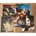 James Bond Collection five 10 x 8 colour photos signed by Goldfinger actress Shirley Eaton; she