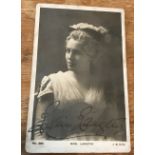 Lillie Langtry signed 6 x 4 inch vintage portrait photo. Good condition Est.