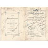 Great War Multiple signed Early RAF. Bachelor's Farewell Dinner and Concert to Henry Joseph Starr,